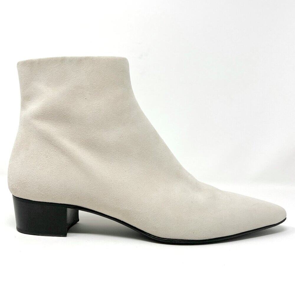 The Row Ambra‎ Beige Suede Ankle Boots Size 40.5 Quiet Luxury Pointed Toe - Picture 3 of 10